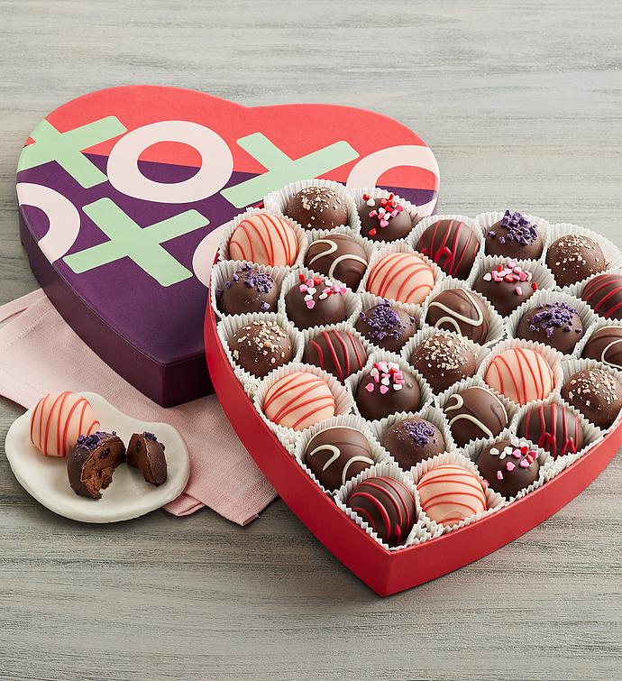 Chocolate Truffles in Valentine's Day Heart Box
